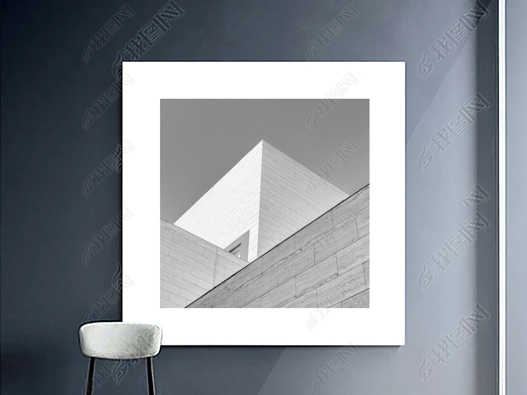 现代简约抽象艺术画黑白色块抽象装饰画