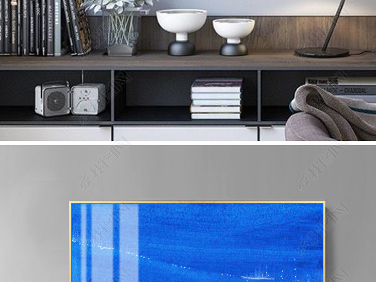 现代简约北欧抽象意境沙滩浪花客厅卧室装饰画