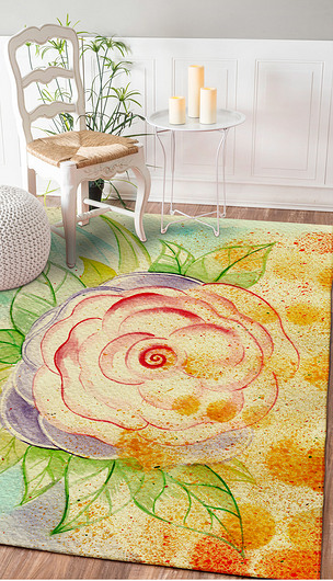 抽象手绘花卉花朵地毯图案背景