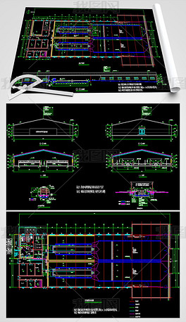 原创牧场挤奶厅cad设计图版权可商用