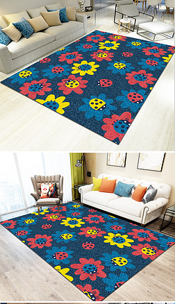 田园小清新家居地毯床边毯欧式拼花花朵地毯