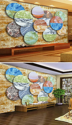 原创创意大理石酒店宾馆墙上装饰画背景墙