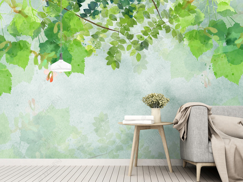 背景墙 电视背景墙 现代简约电视背景墙 > 北欧小清新手绘水彩卡通