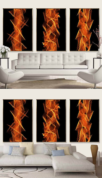 现代抽象艺术线条北欧客厅装饰画无框画