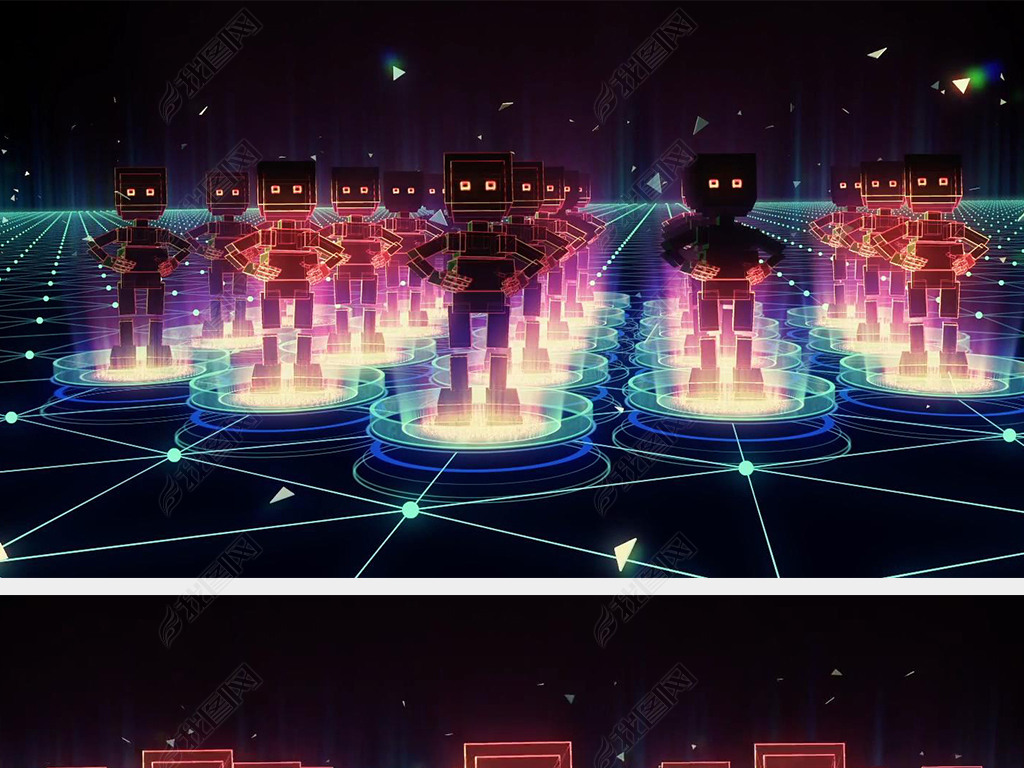 动感机器人舞蹈LED舞台视频背景