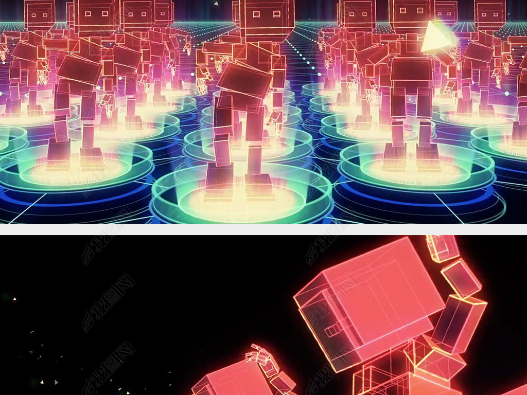 动感机器人舞蹈LED舞台视频背景