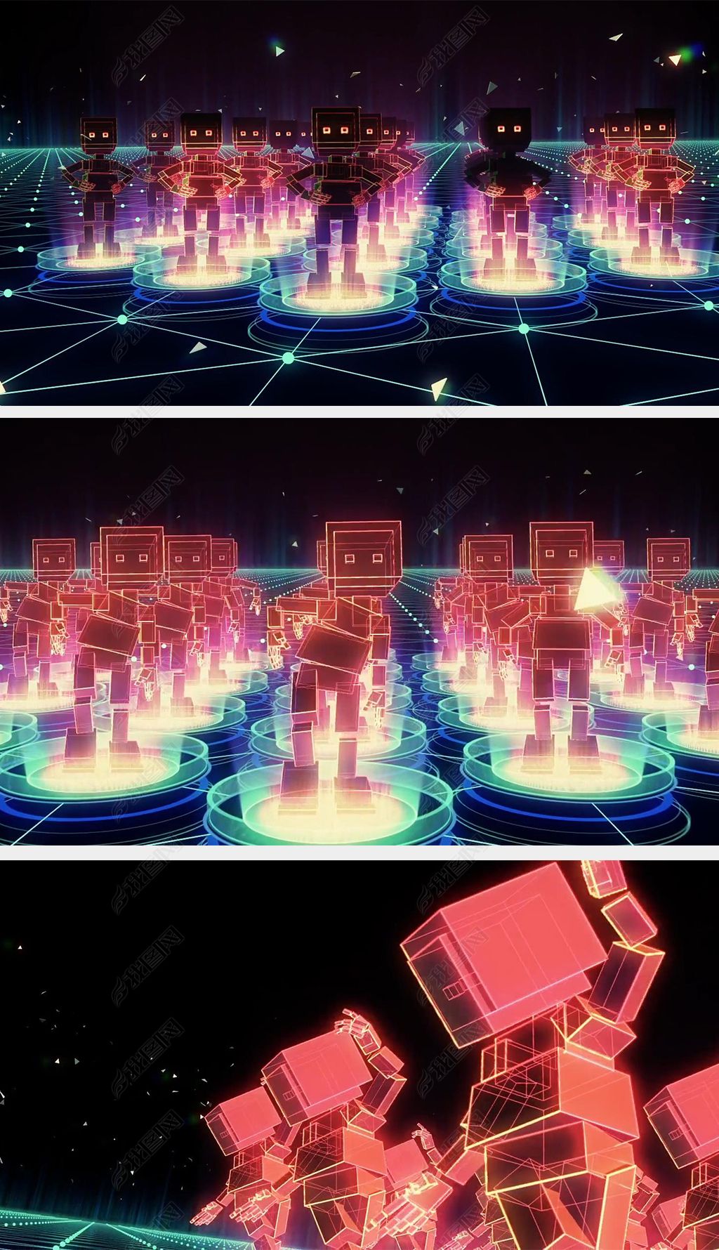 动感机器人舞蹈LED舞台视频背景