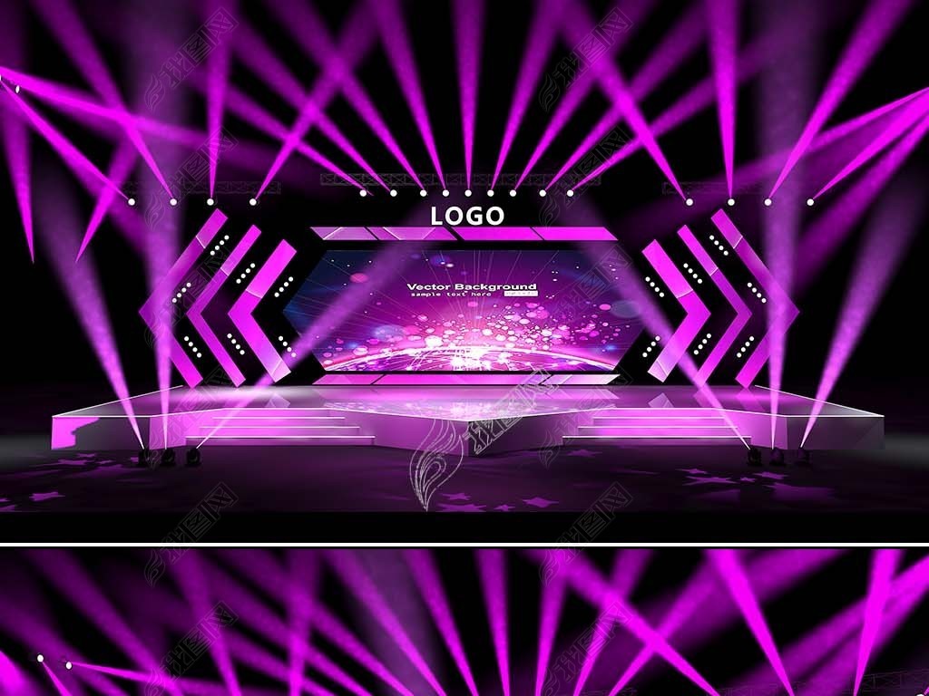 企业年会论坛和颁奖晚会舞台效果图3d模型