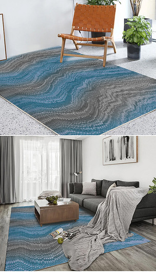 抽象水纹渐变波纹现代浴室北欧地毯地垫