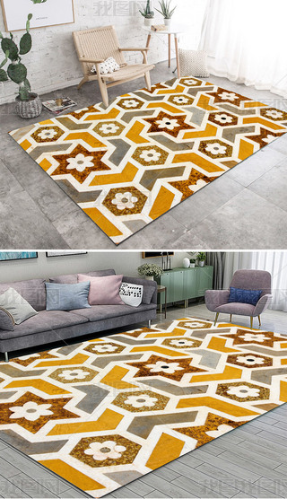 北欧现代小清新波西米亚花纹客厅卧室地毯地垫