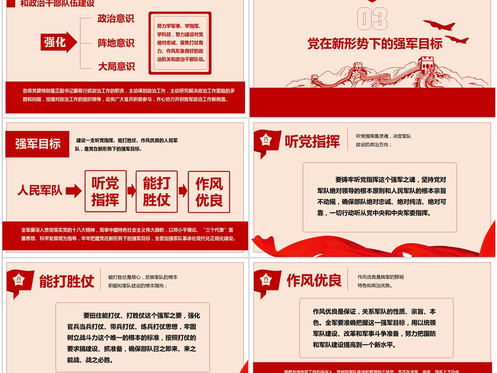 2019国防军队改革强军梦ppt课件模板