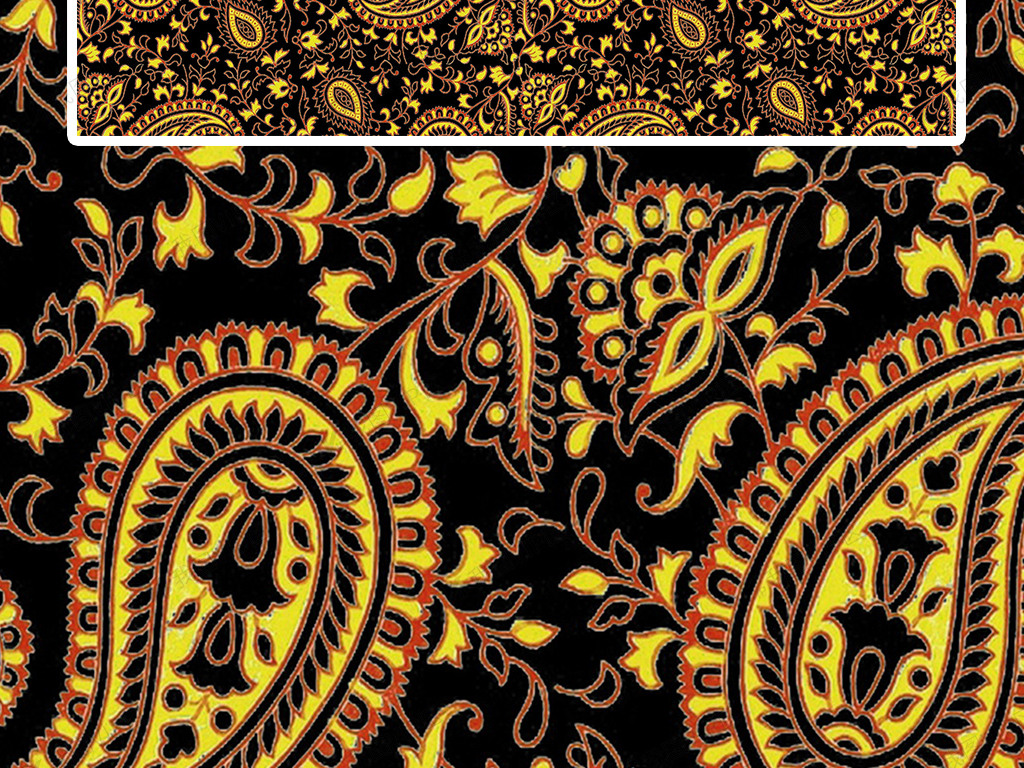 黑色黄色优雅抽象花纹现代简约地毯设.