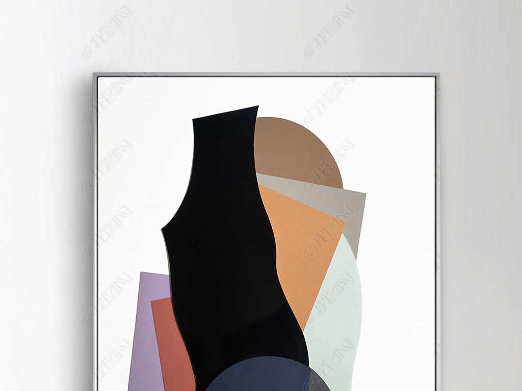 北欧简约抽象艺术几何图案客厅装饰画晶瓷画