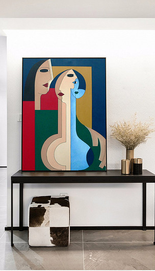 几何创意人物图案装饰画