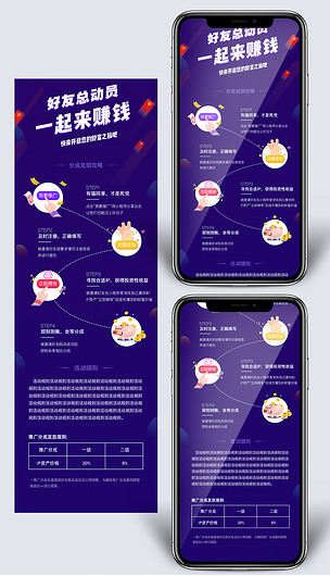 蓝色大气邀请好友推广小程序长图文展示模板下载-编号19284351-长图文