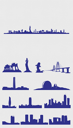 珠海地标建筑合集剪影矢量图【纯原创】