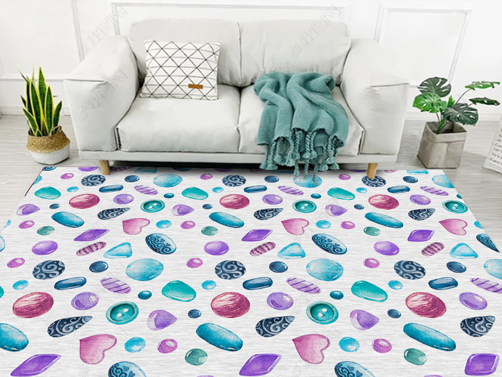 海洋主题现代北欧海螺海星艺术唯美地毯地垫