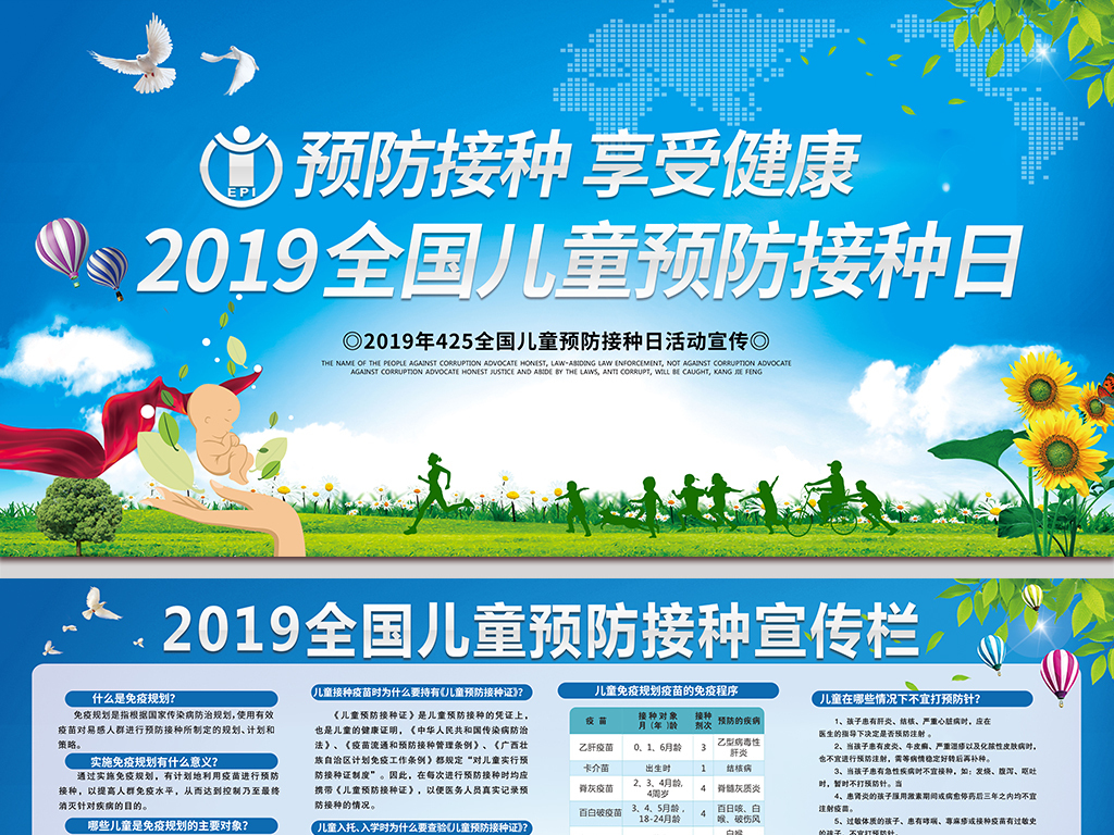 2019年全国儿童预防接种日主题展板