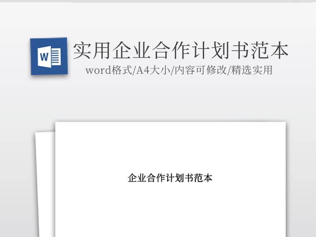 实用企业合作计划书范本