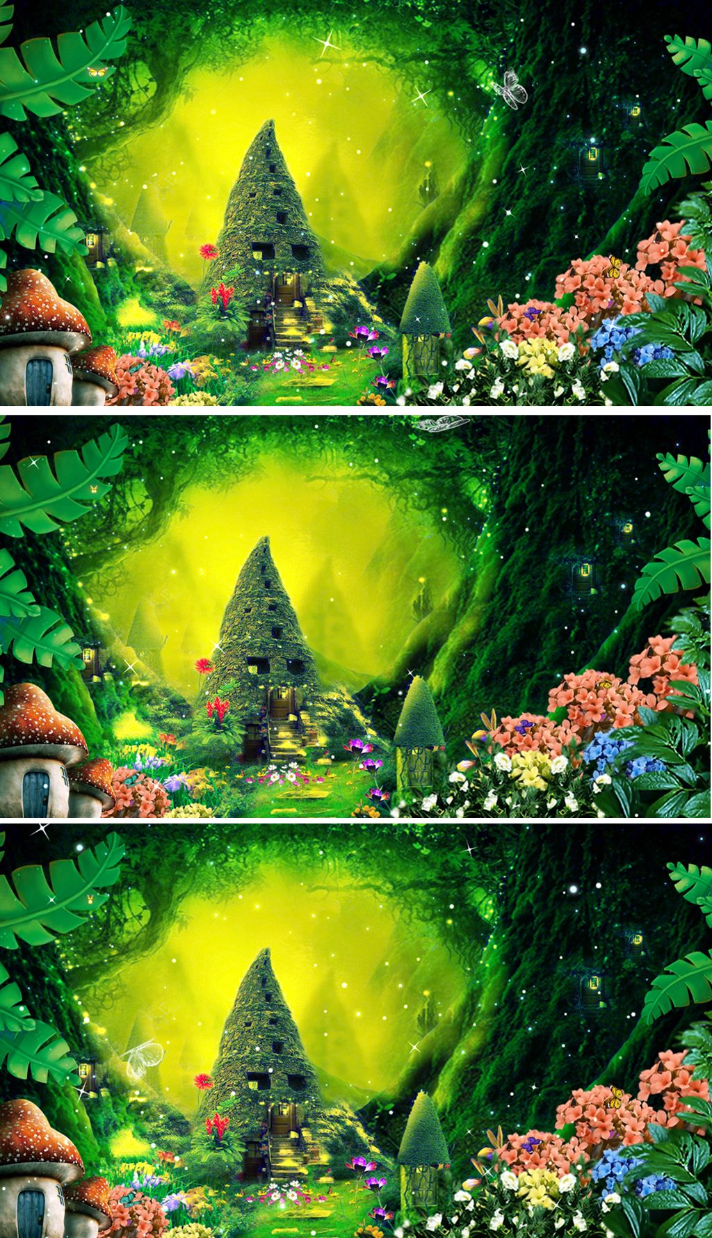 唯美梦幻森林场景背景视频绿野仙踪小房子