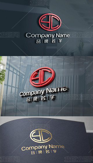 yclogoyc标志圆形logo红色logo装饰logo建筑logo
