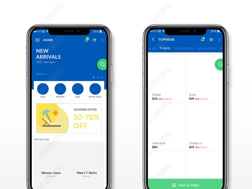高端服饰商城购物APP设计UI界面模版
