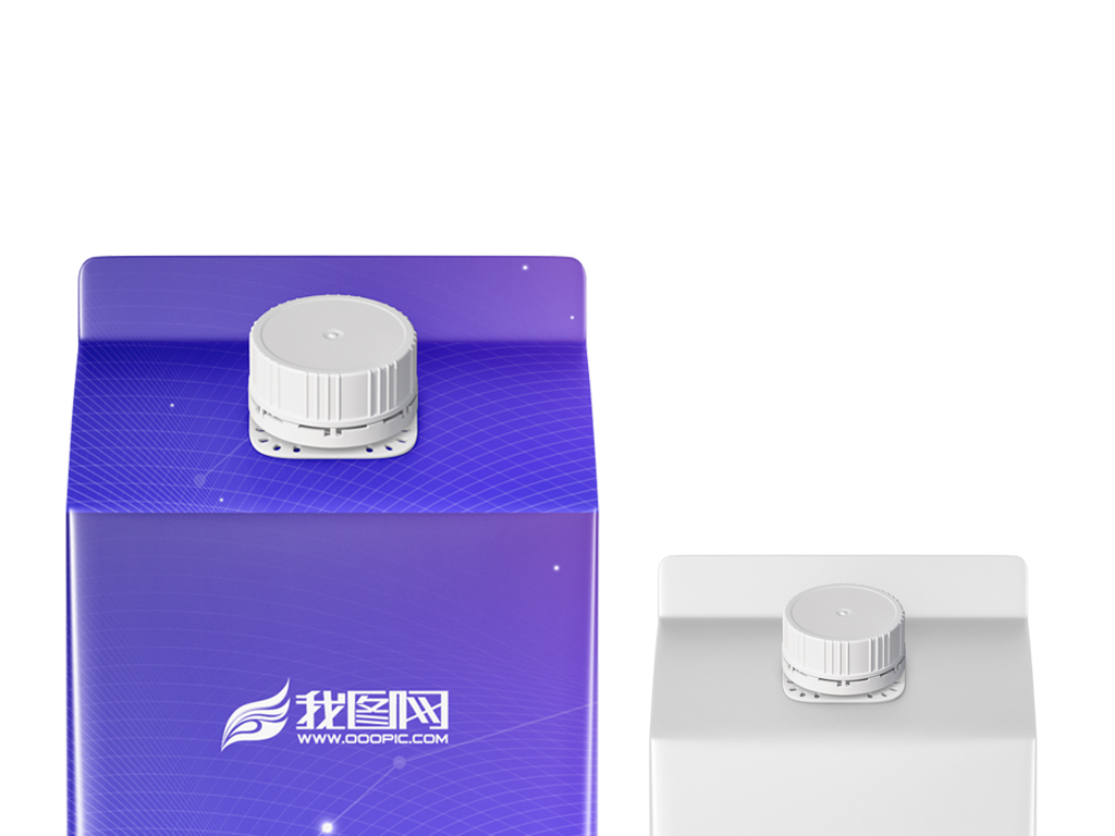 一桶果汁牛奶饮料纸盒包装设计样机模型