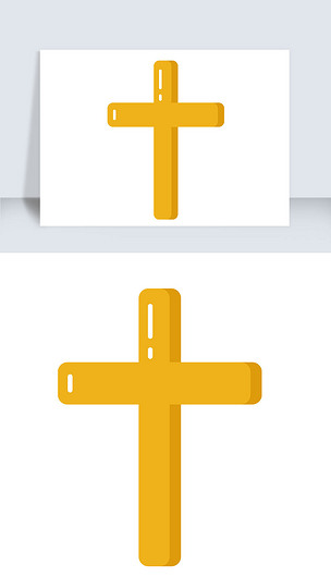 卡通手绘复活节十字架海报背景png免扣素材