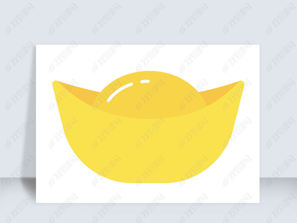 原创卡通金色银子元宝海报背景免扣png素材版权可商用