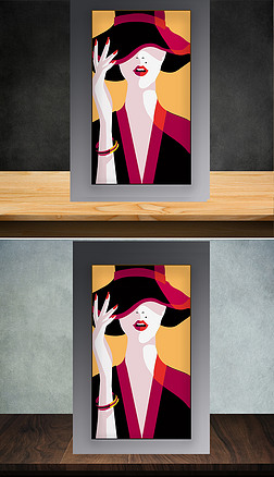 抽象美女主题装饰画