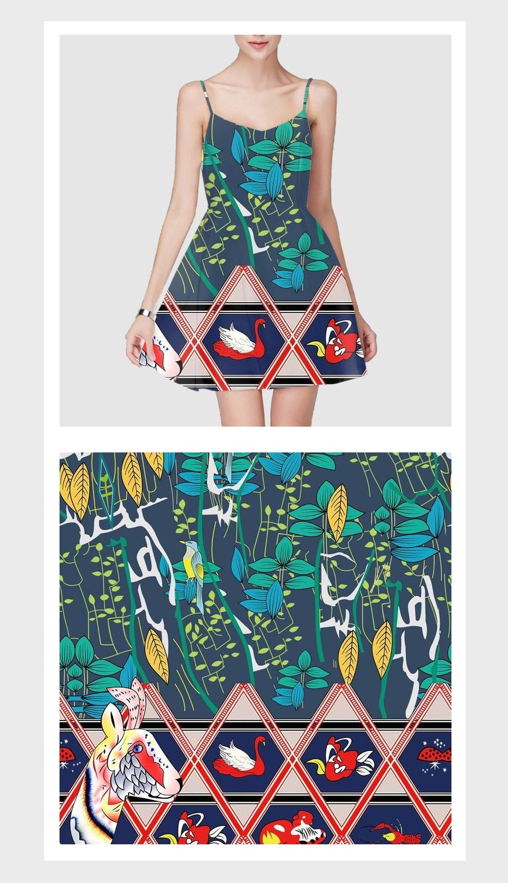 服装图案家纺数码印花纯棉直喷