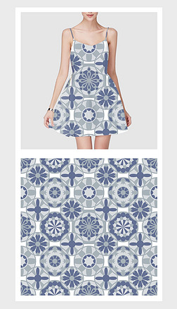 小清新中式纹样四方连续矢量图案设计