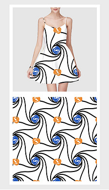 白底简约几何花纹服装家纺印花