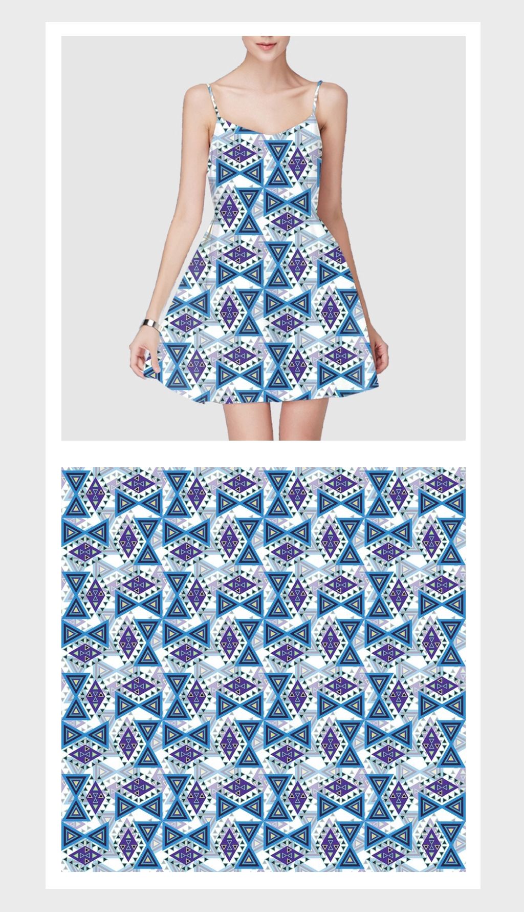 原创白底简约几何花纹服装家纺印花版权可商用