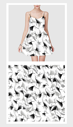 白底简约几何图形服装家纺印花