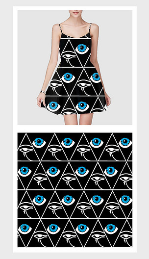 黑底简约几何图案设计家纺印花