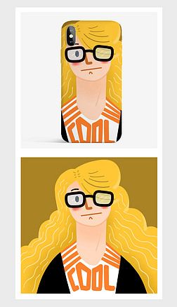 运动人物图案手机壳图案|黄色简约色块人物运动图案