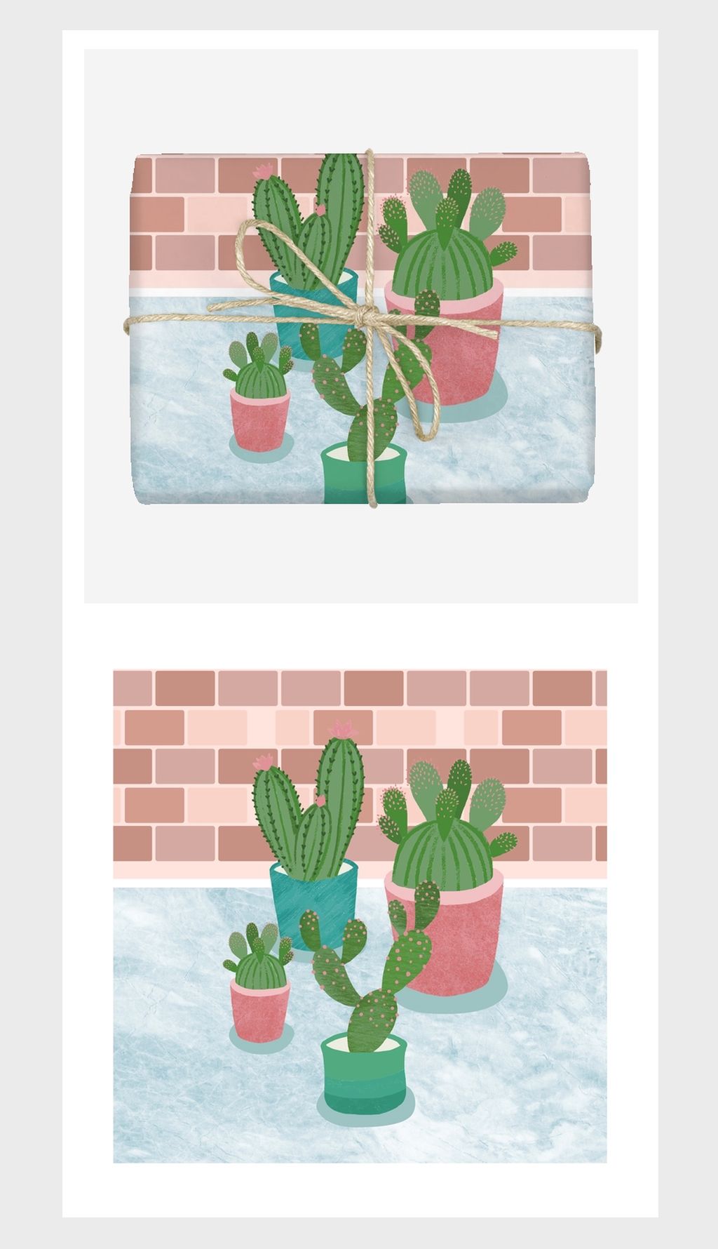 原创北欧风植物盆栽插画