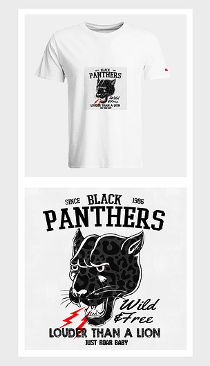 欧美风狂野豹子头像黑白红色插画动物家纺图案纯棉