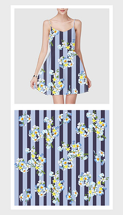 欧货印花服装印花图案|现代时尚复古欧式花卉图案印花