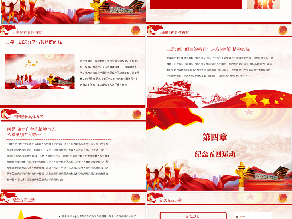 纪念五四运动100周年PPT
