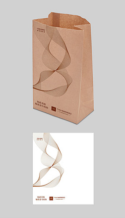 高档防油纸袋汉堡打包纸袋外卖打包袋展开图