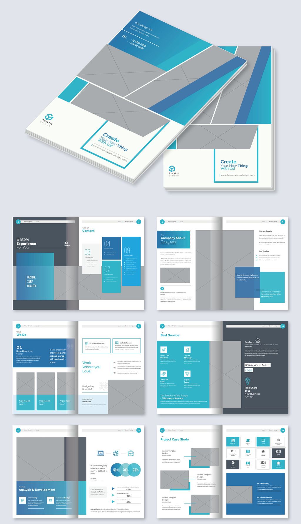 原创高档大气企业宣传画册产品手册ai设计模板版权可商用