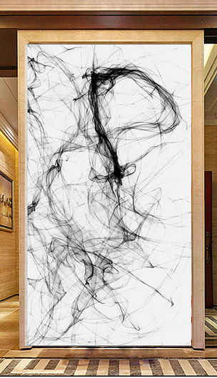 现代简约抽象水墨烟雾线条装饰画