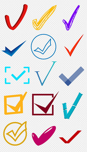 卡通立体打勾符号图标海报背景png