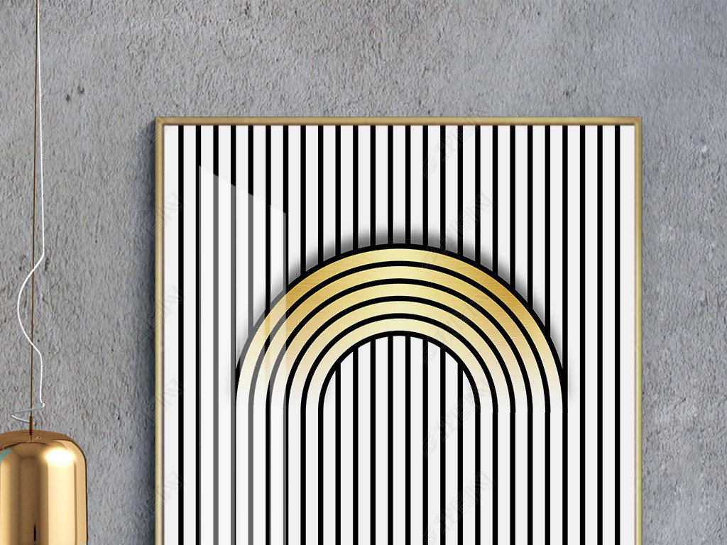 现代简约几何立体线条艺术装饰画