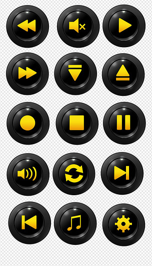 蓝色圆形水晶立体播放器箭头按钮图标png免扣素材
