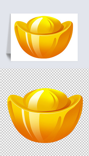 卡通金色银子元宝海报背景免扣png.