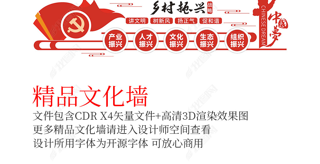 原创十九大新农村乡村振兴战略文化墙