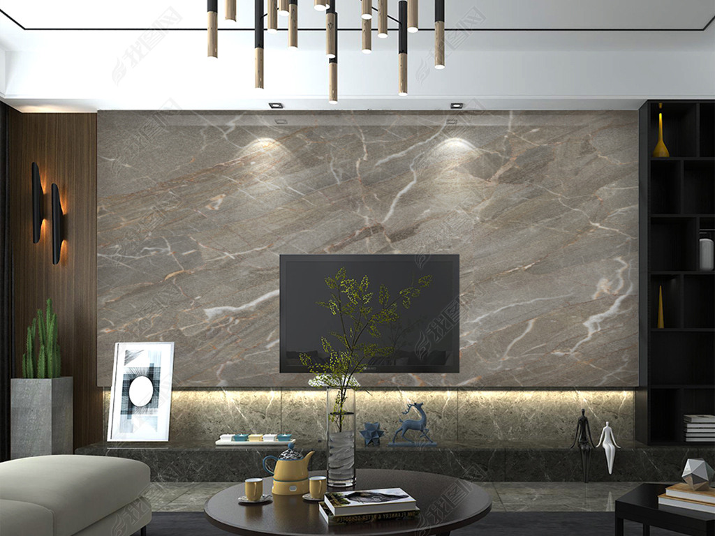 原创星河传说深色陶瓷大板石材大理石纹背景墙-版权可商用